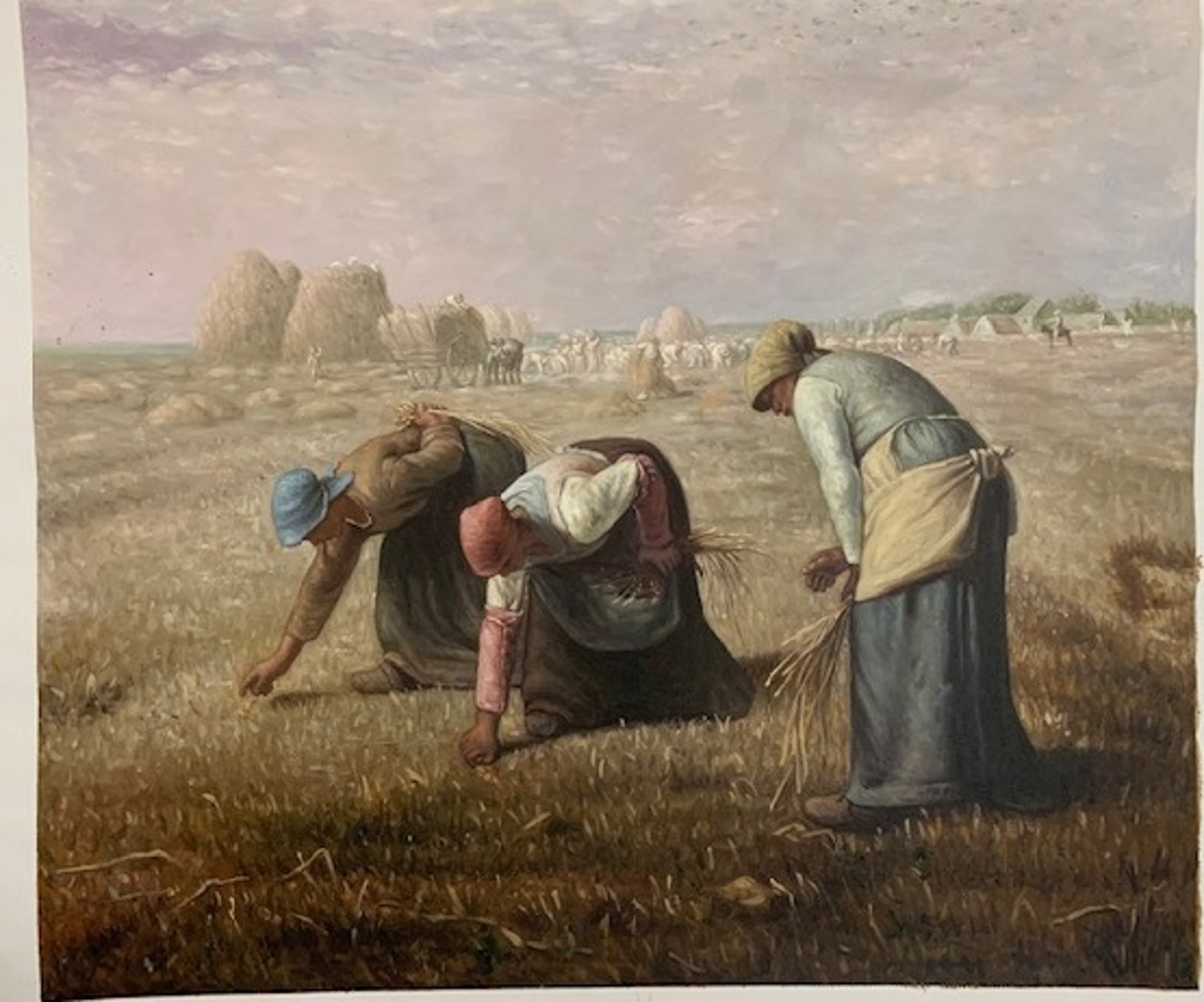 Quadro Le Spigolatrici di Millet, falso d'autore 50x60cm Personaggi e scene di vita